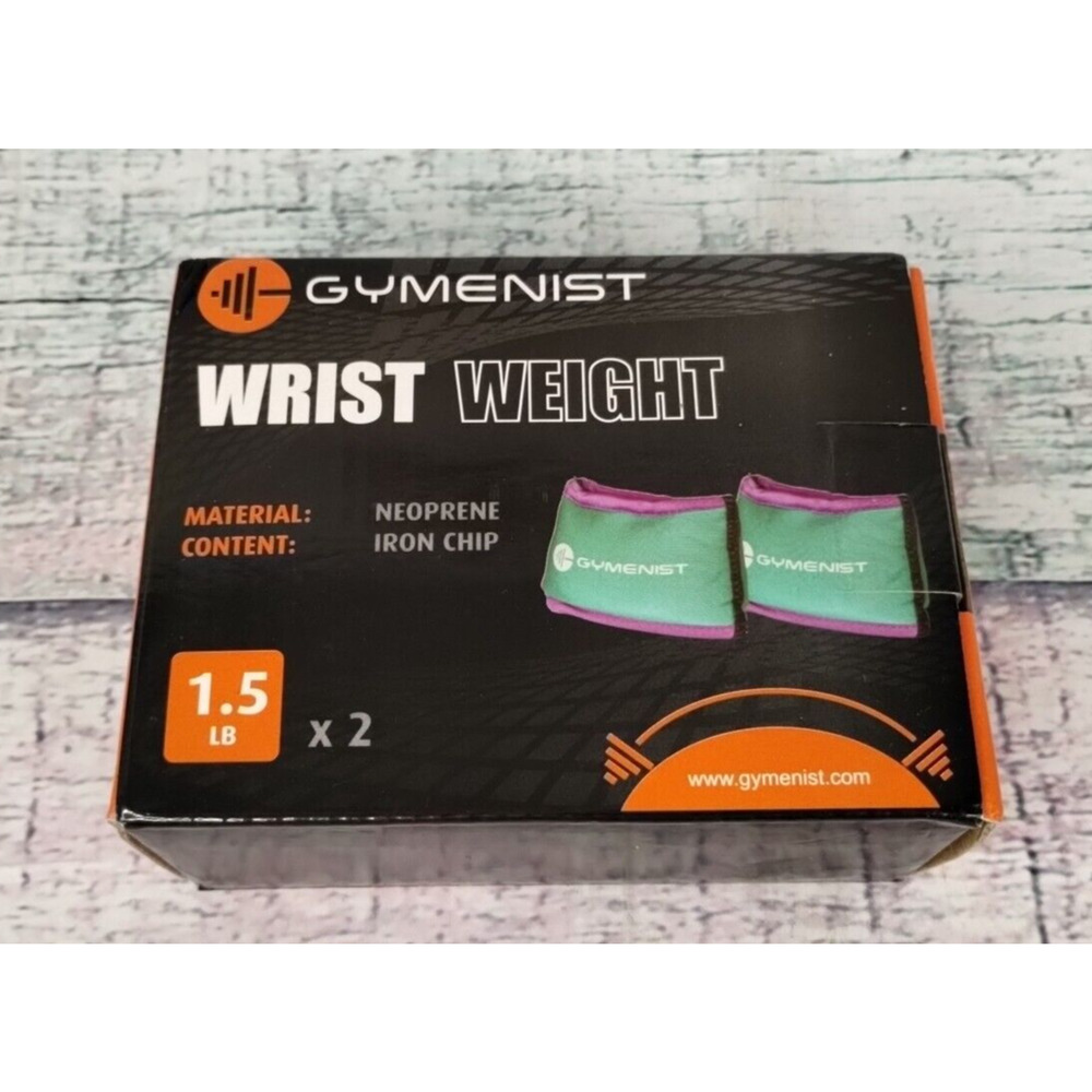 Gymenist Wrist Weights Running Neoprene Iron Chip Bracelet Pair of Weights 1.5lb